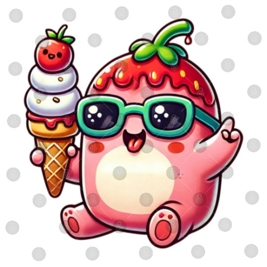 Ice Cream Strawberry Chill Digital Files