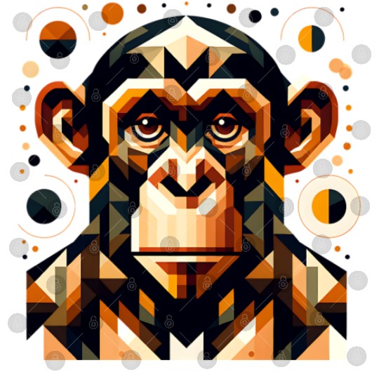geometric abstract chimpanzee art design Digital Files