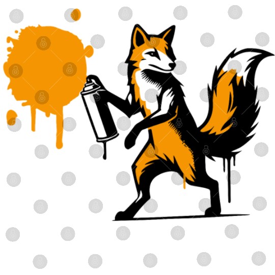 Graffiti Fox in Creative Stencil Style Digital Files