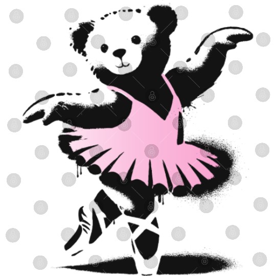 cute teddy bear in pink ballet dress Digital Files