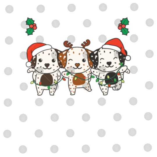 Merry Christmas Cute Dalmatian Festive Lights Digital Files