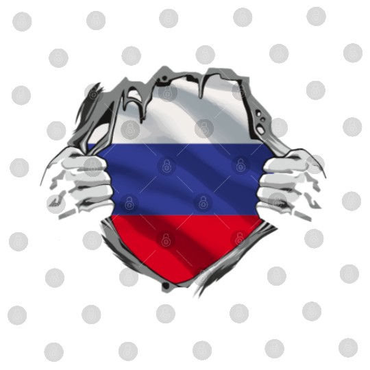 Russian Flag Breaking Through Design Digital Files