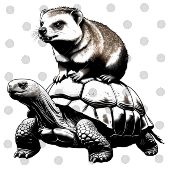 Funny Hyrax Riding a Turtle - Unique and Hilarious Digital Files