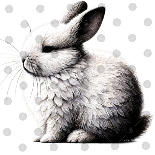 Minimal Whiskers - Peaceful Bunny Art by TSQ Digital Files