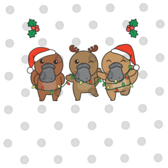 Merry Christmas Cute Platypus Festive Lights Digital Files