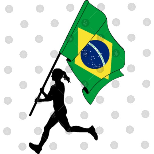Brazil flag woman running Digital Files