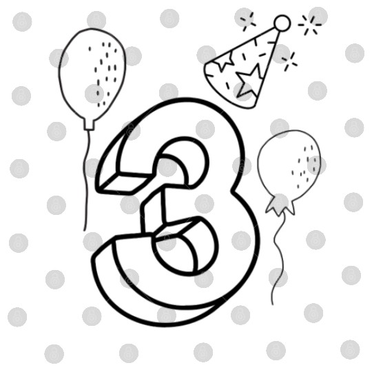 Coloring Digital Files: Number 3 – Creative Birthday Fun