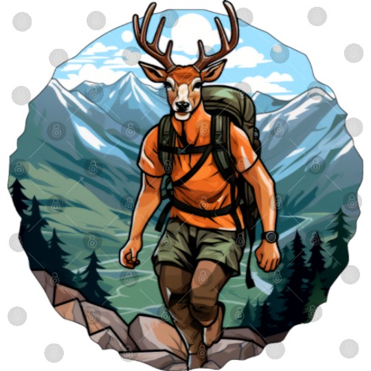 Deer hiking / mountaineering deer Digital Files