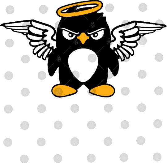 Evil Penguin Angel Wings Halo Holy Heaven Bad Mood Digital Files
