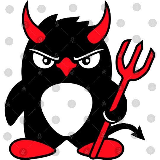 Penguin Devil Horns Trident Hell Evil Cool Satan Digital Files