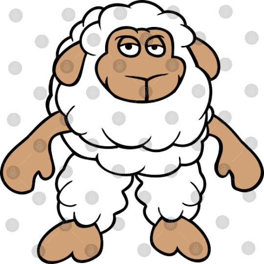 Sheep Standing Cool Bored Tired Cartoon Comic Cute Digital Files