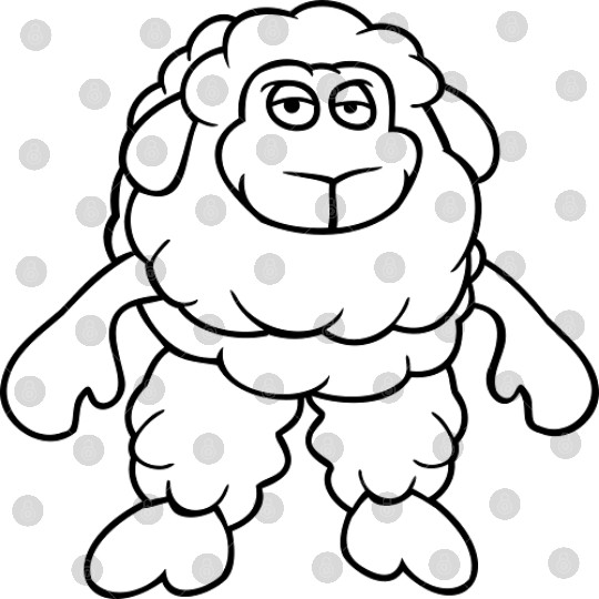 Sheep Standing Cool Bored Tired Cartoon Comic Cute Digital Files