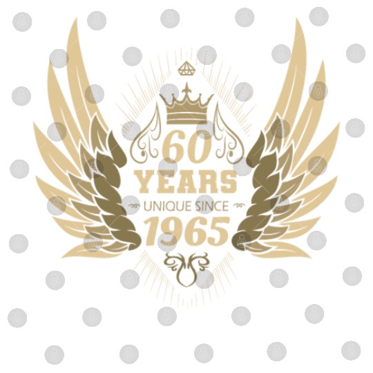 60 Years Unique Angel Wings Crown Digital Files