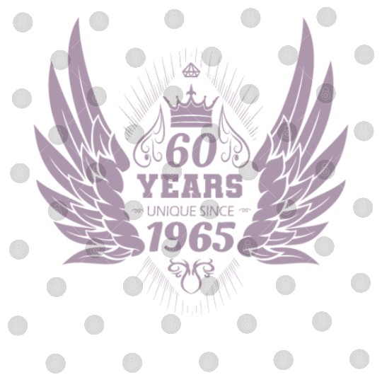 60 Years Unique Angel Wings Crown Digital Files
