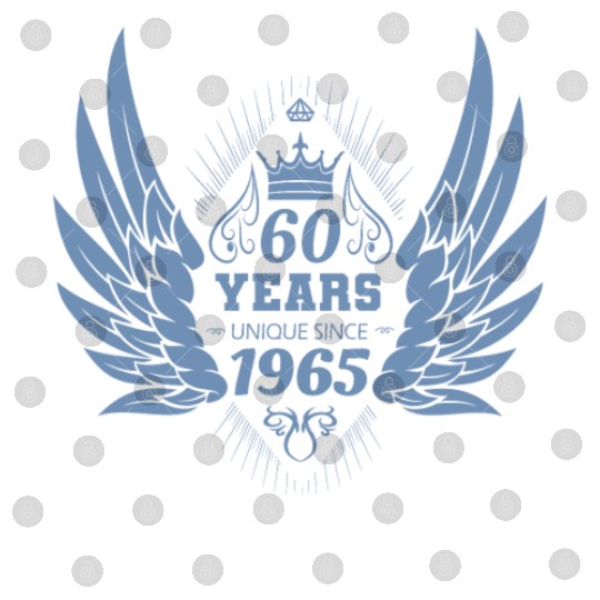 60 Years Unique Angel Wings Crown Digital Files