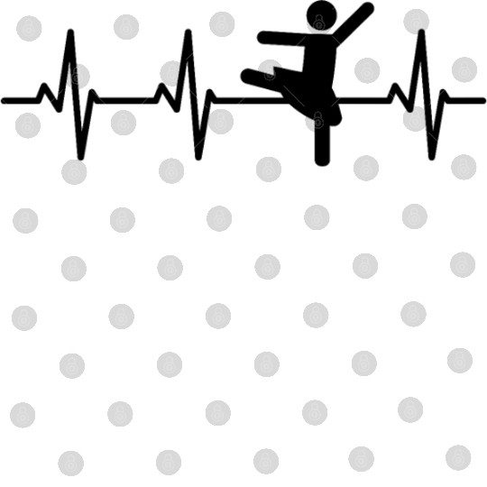 Ballet Dancer Stickfigures Pulse Line Digital Files