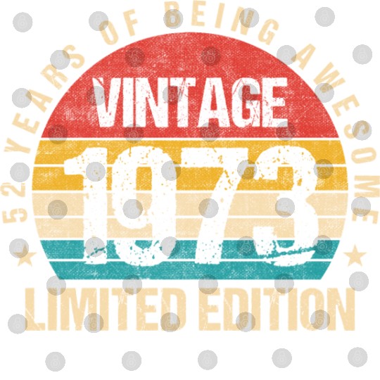 Vintage 1973 Limited Edition 52nd Birthday Gift Digital Files