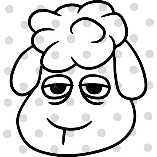 Sheep Tired Bored Empty Look Head Face Unhappy Sad Digital Files