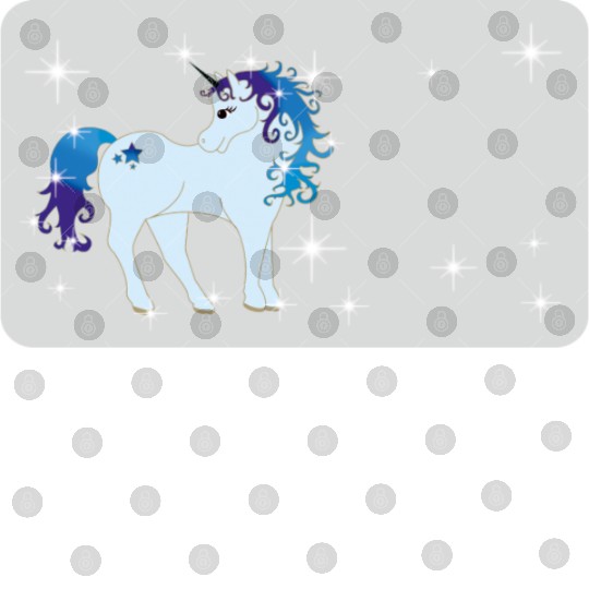 Fantasy unicorn - grey blue- design for kids Digital Files