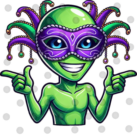 Mardi Gras Alien Cartoon Veggie Fun Digital Files