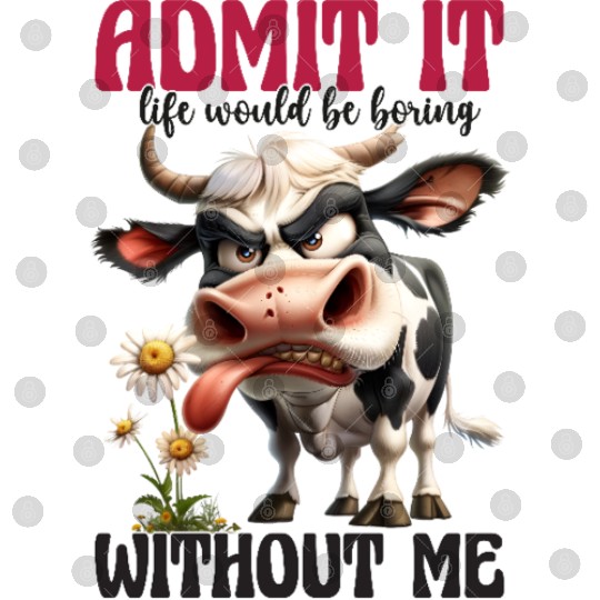 Admit It Funny Cow Attitude Design Digital Files