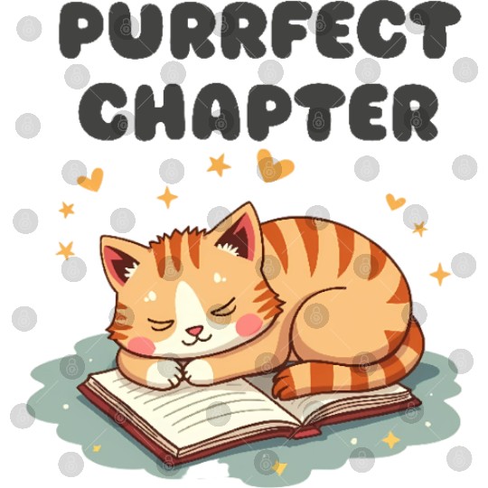 Purrfect Chapter - Cat and Book Lover Design Digital Files