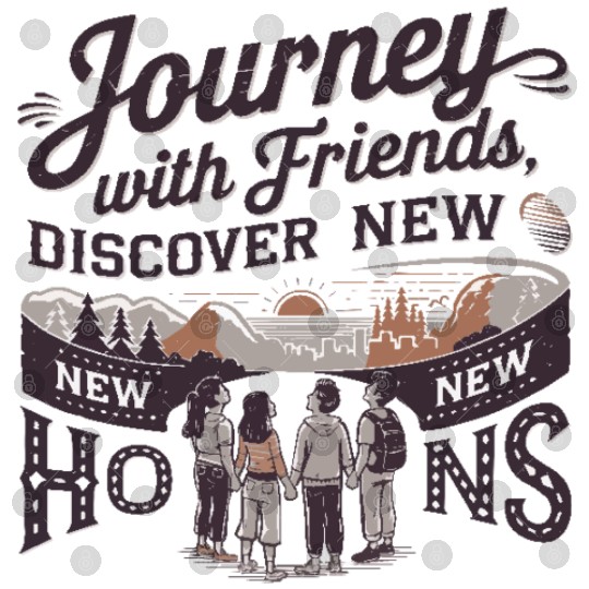Journey with Friends adevnture travel quote text Digital Files