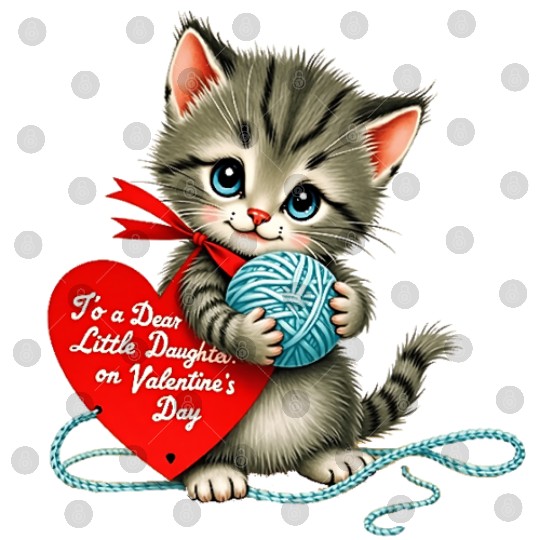 Kitten To a Dear Valentine s Day Card Digital Files