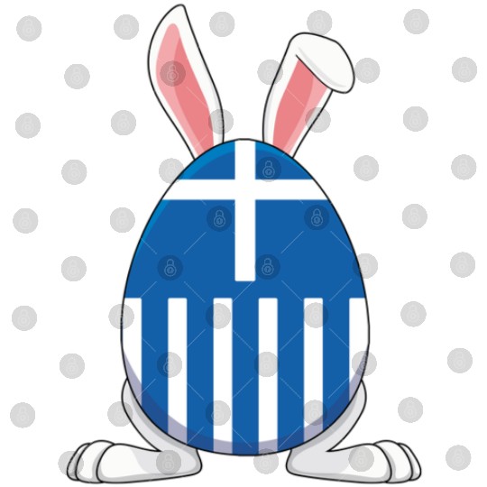 Rabbit Bunny Greece Flag Greek Flag Digital Files