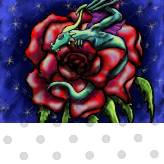 Dragon Sleeping On Rose Digital Files