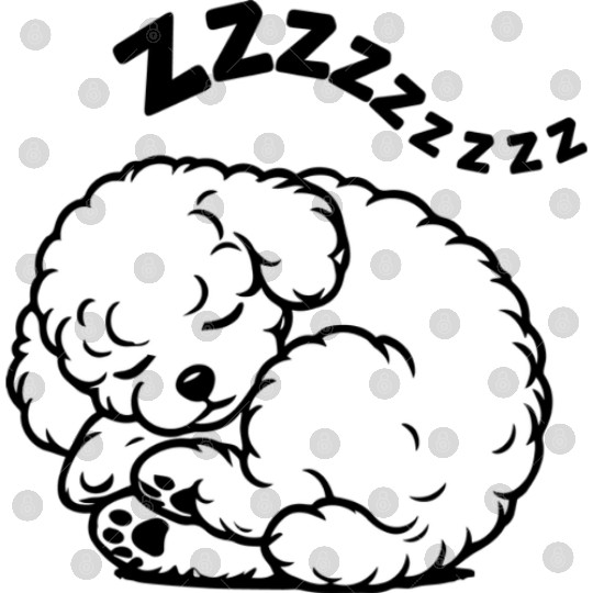 Sleepy Puppy Zzzz - Adorable Bichon Frise Digital Files