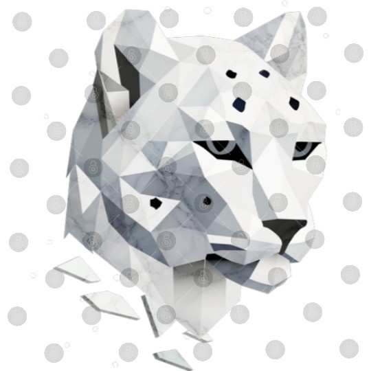 Geometric Snow Leopard - Elegance of the Wild Digital Files