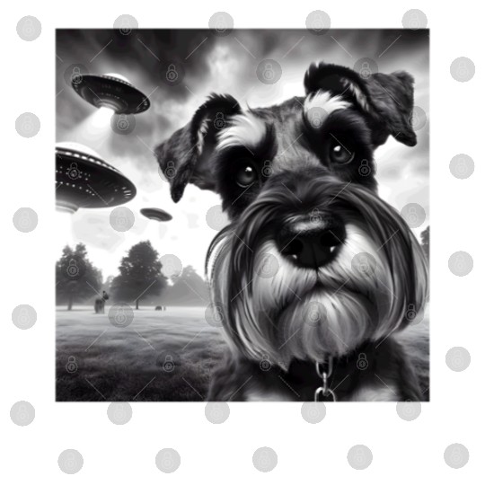 Miniature 2 Schnauzer Funny Graphic Selfie UFOs We Digital Files
