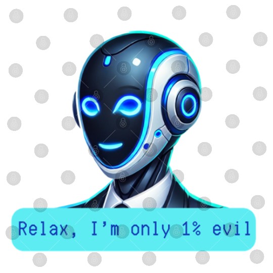 Relax I'm Only 1% Evil Funny AI Robot Design Digital Files