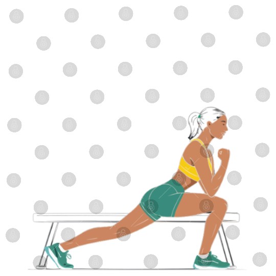 Bulgarian Squat Exercise Fitness Workout Gym Digital Files