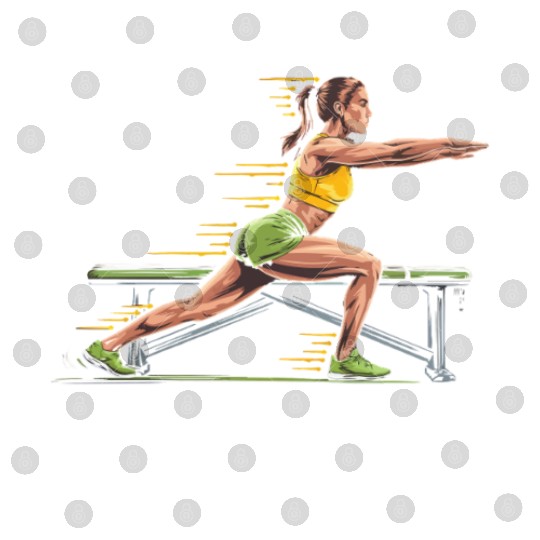 Bulgarian Squat Exercise Fitness Workout Gym Digital Files