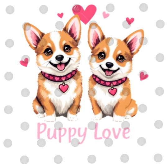 Valentines Day - Puppy Love Corgi dog Digital Files