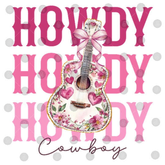 Howdy Howdy Cowboy Pink Guitar Digital Files