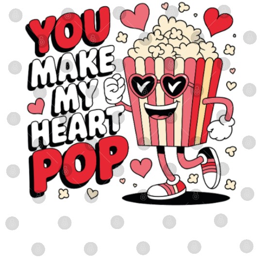 Fun You Make My Heart Pop Popcorn Digital Files