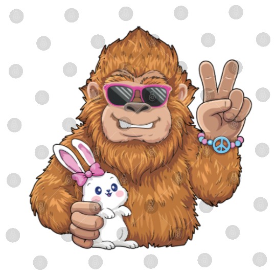 Bigfoot And Bunny Happy Easter Funny Digital Files