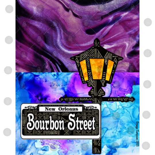 Purple Bourbon Street Lamp Post Digital Files