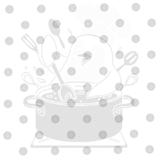 Chef Penguin Cooking with Utensils in Pot Digital Files