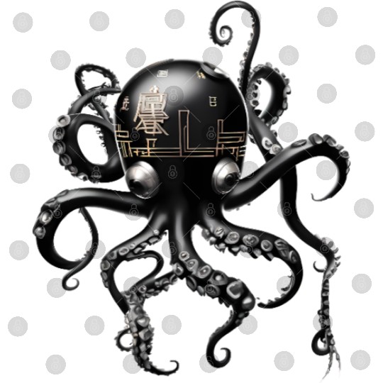 Graphic Japanese Octopus Digital Files