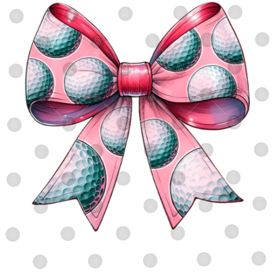 Coquette Bow Golf Ball Pattern Mothers Day Pink Digital Files