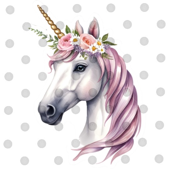 unicorn with flowers Digital Files