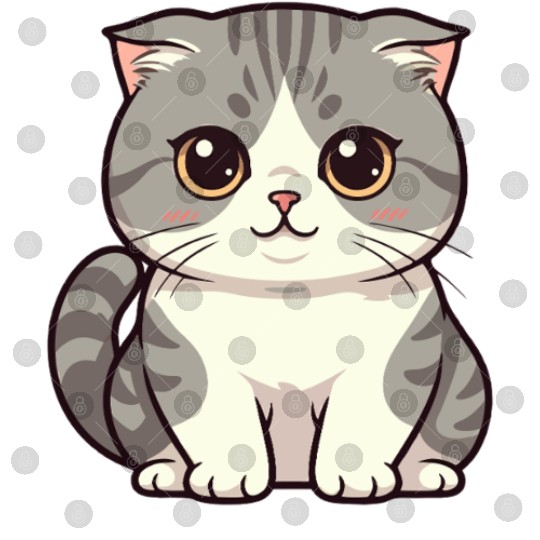 Cute Kawaii Cat Illustration Digital Files