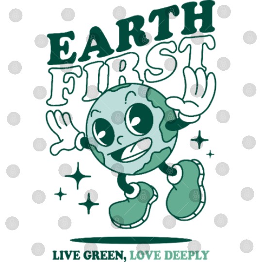 Earth First Retro Cartoon Digital Files