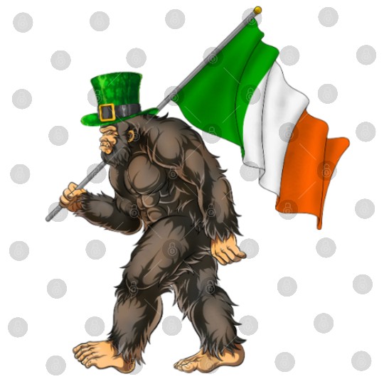 St. Patrick's Day Bigfoot Ireland Flag Digital Files