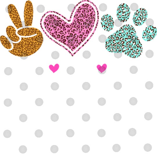 Peace Love Paws Leopard Print Design Digital Files