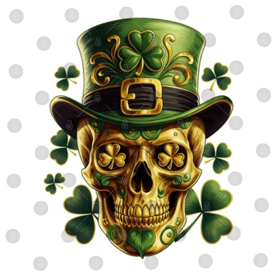 St Patricks Day Sugar Skull Shamrock Irish Mexican Digital Files